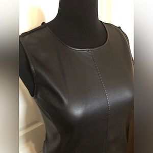 Faux leather, sleeveless top